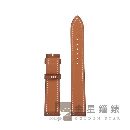 愛馬仕 原廠棕色Barenia馬鞍皮錶帶