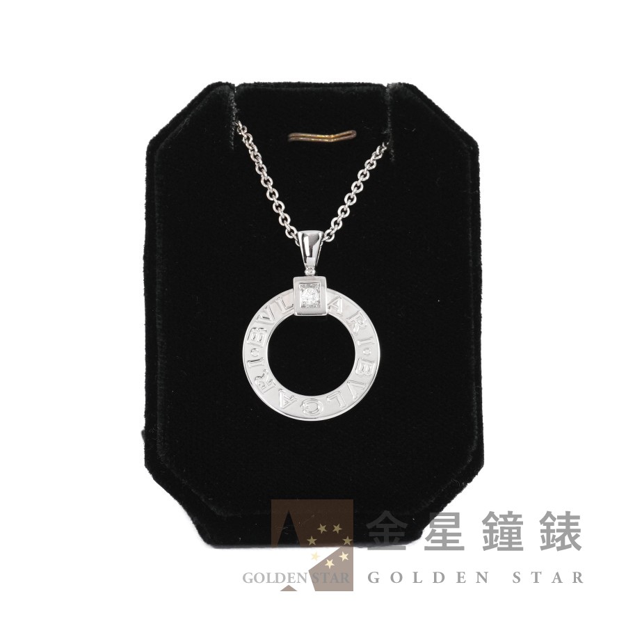 Bvlgari【寶格麗】Bvlgari Bvlgari 白金鑽石項鍊