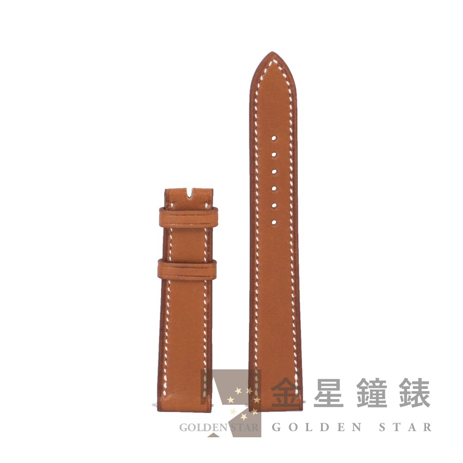 愛馬仕 原廠棕色Barenia馬鞍皮錶帶